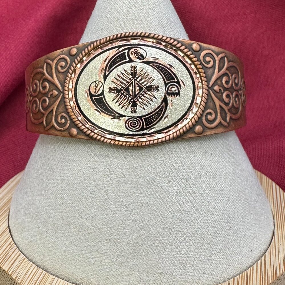 Southwest Copper “4 Elements” Cuff Bracelet - Picture 12 of 14